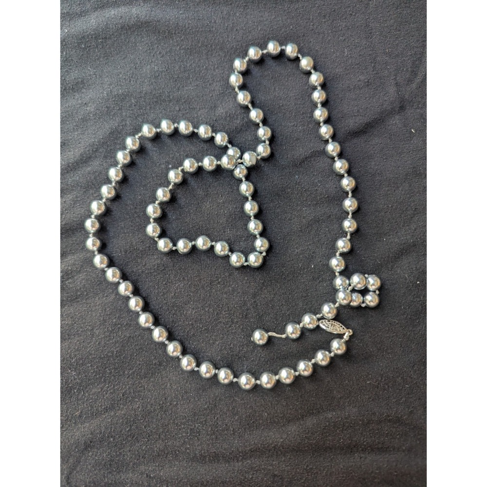 32 In Vintage Grey Pearl Necklace‎